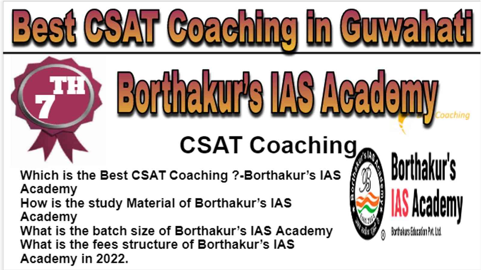 Rank 7 Best CSAT Coaching in Guwahati