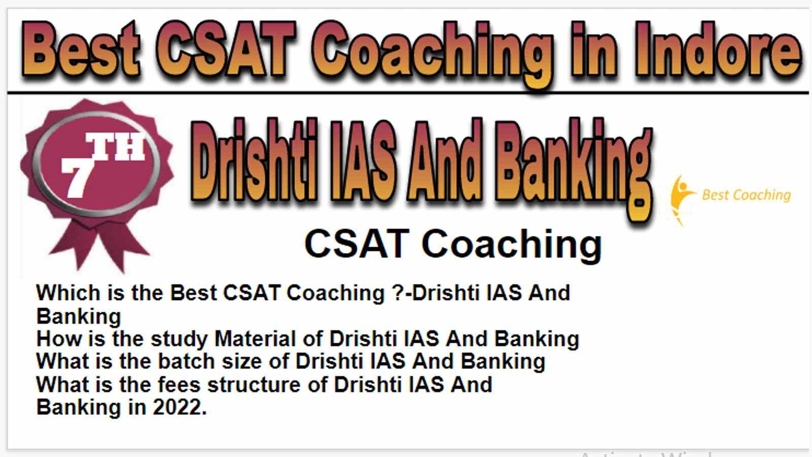 Rank 7 Best CSAT Coaching in Indore