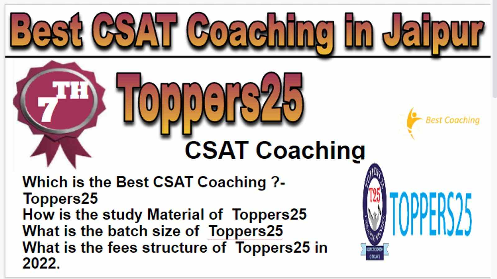 Rank 7 Best CSAT Coaching in Jaipur