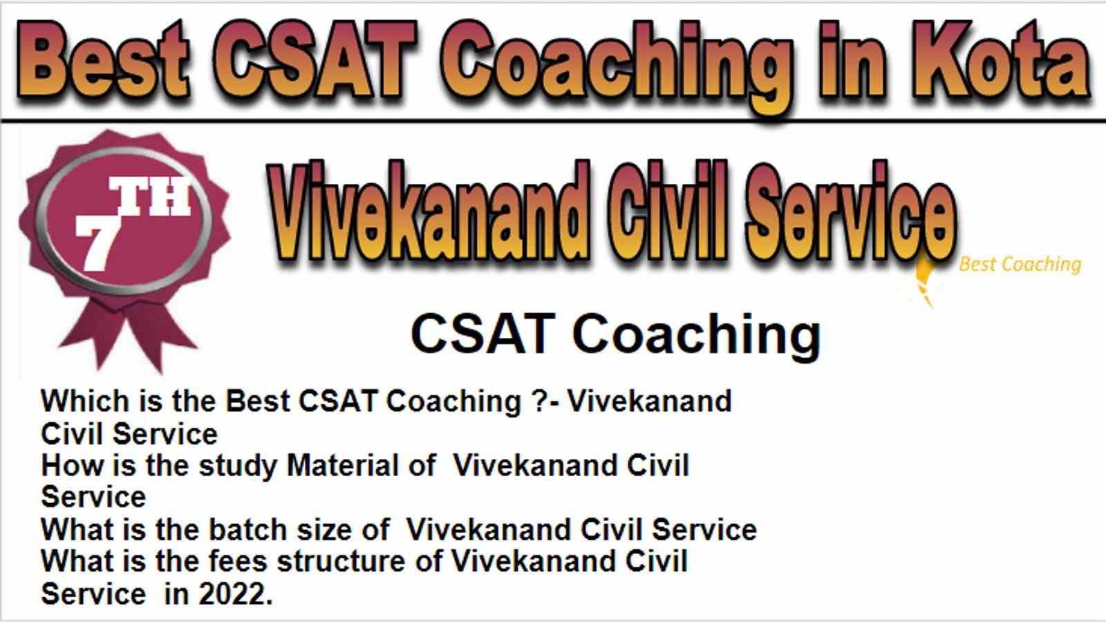 Rank 7 Best CSAT Coaching in Kota