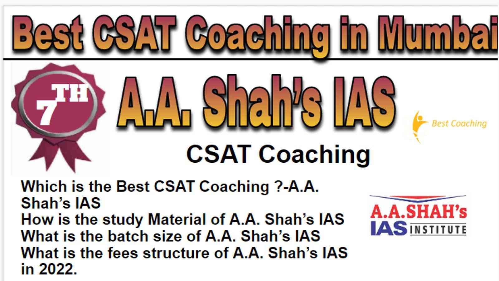 Rank 7 Best CSAT Coaching in Mumbai