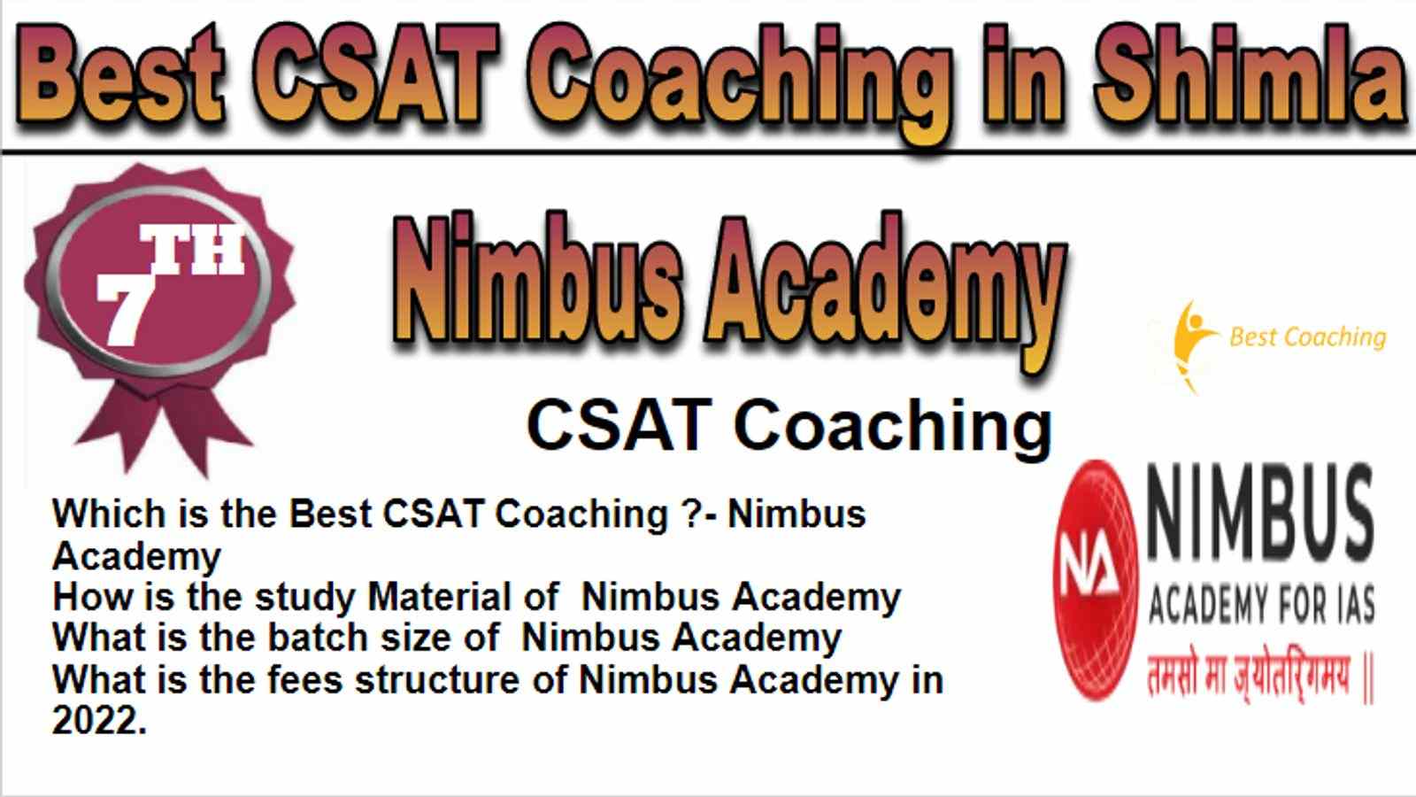 Rank 7 Best CSAT Coaching in Shimla