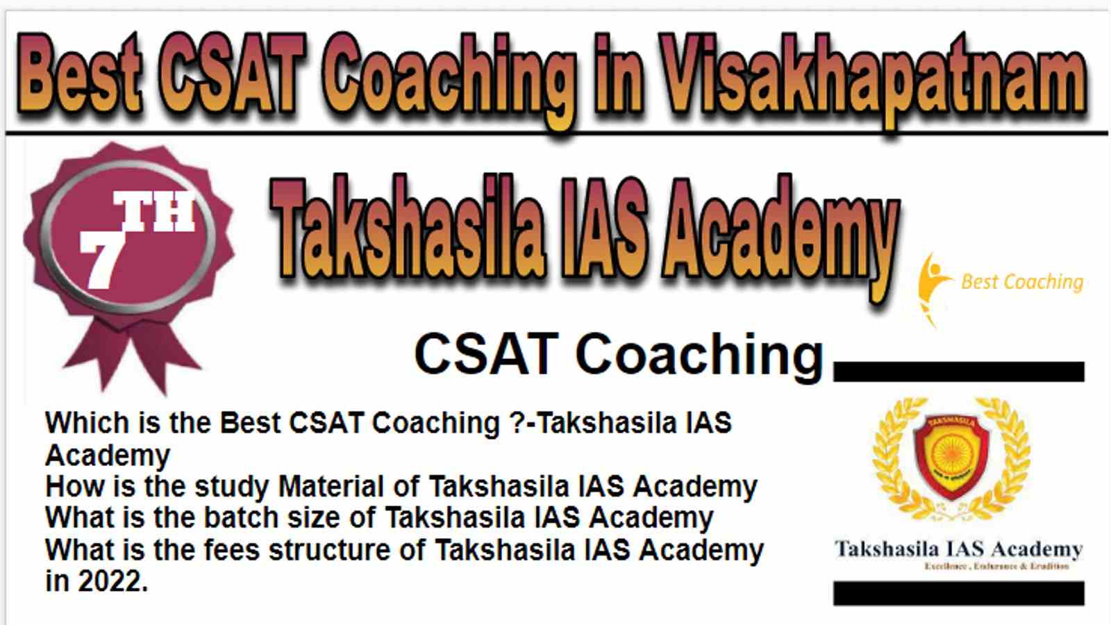 Rank 7 Best CSAT Coaching in Visakhapatnam
