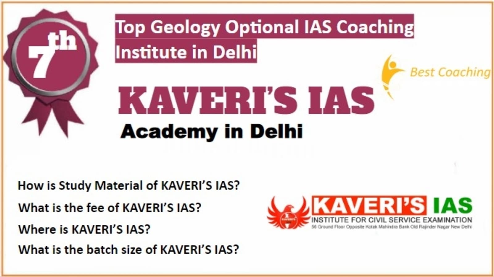 Rank 7 Best Geology Optional IAS Coaching in Delhi