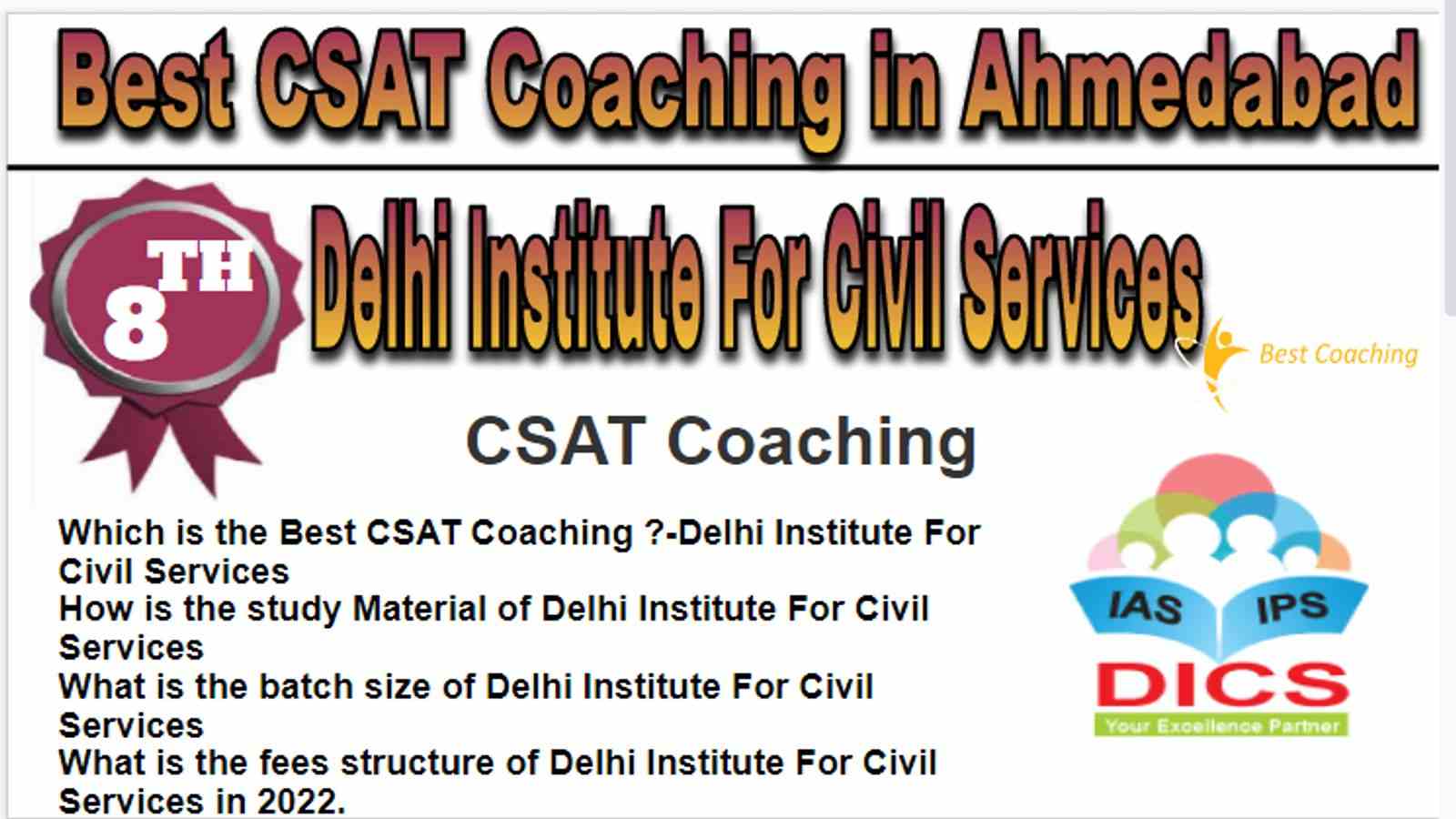 Rank 8 Best CSAT Coaching in Ahmedabad