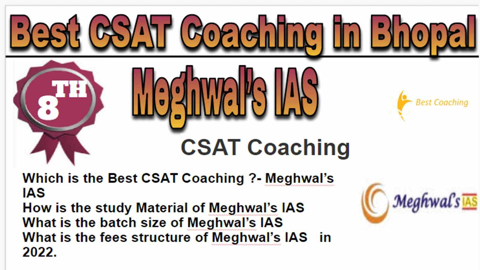 Rank 8 Best CSAT Coaching in Bhopal