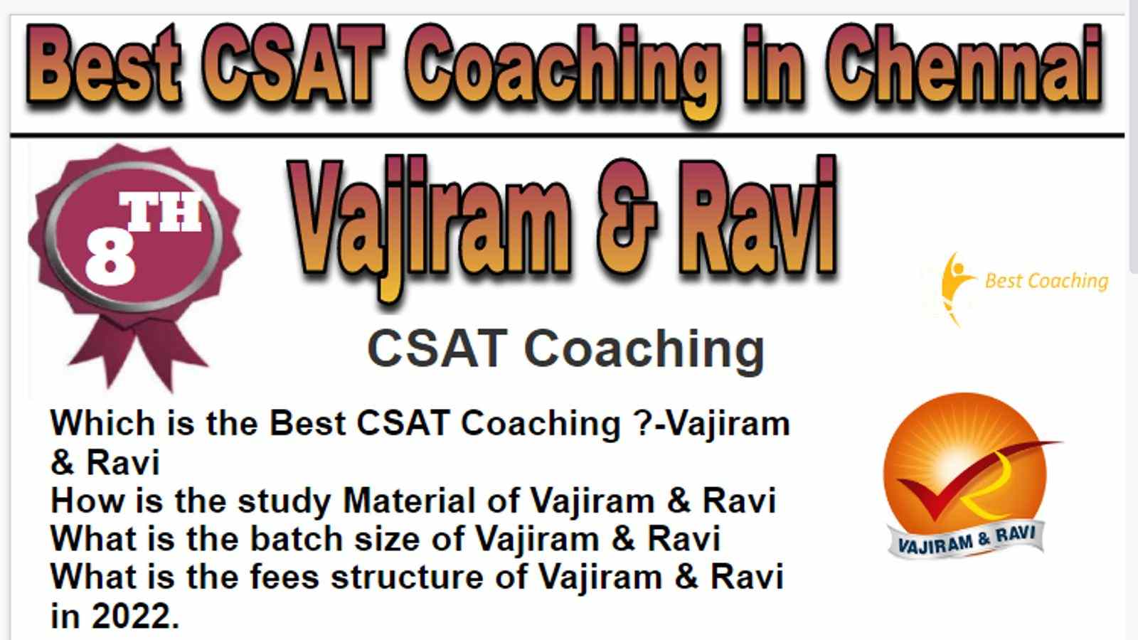 Rank 8 Best CSAT Coaching in Chennai