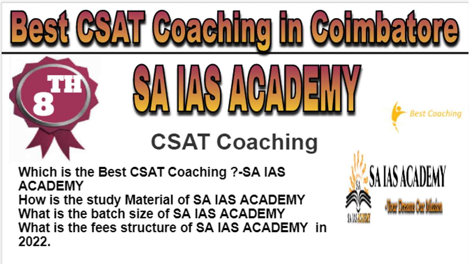 Rank 8 Best CSAT Coaching in Coimbatore
