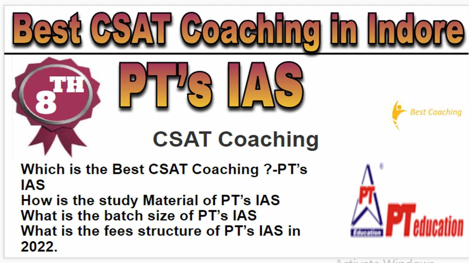 Rank 8 Best CSAT Coaching in Indore