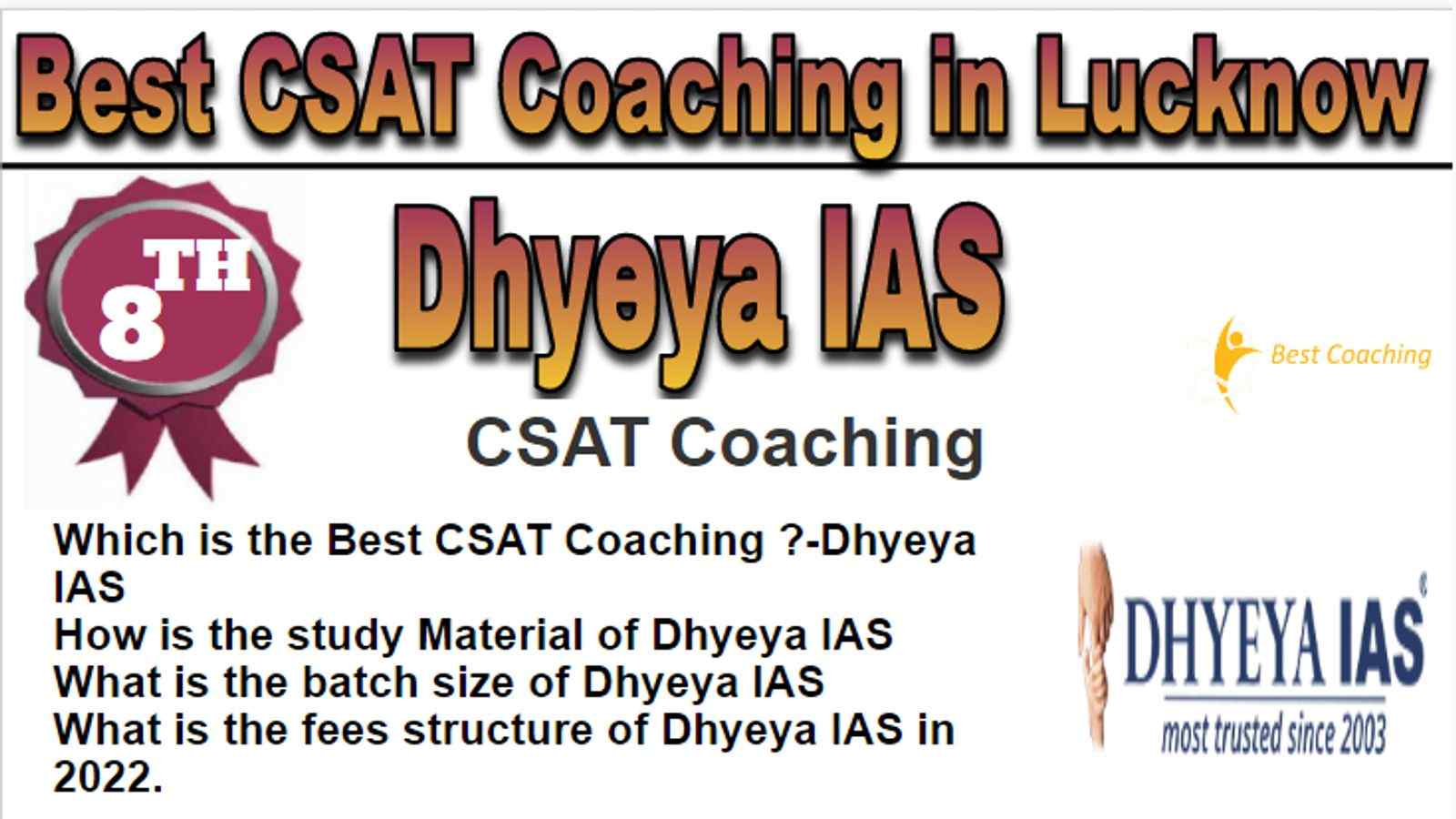 Rank 8 Best CSAT Coaching in Lucknow