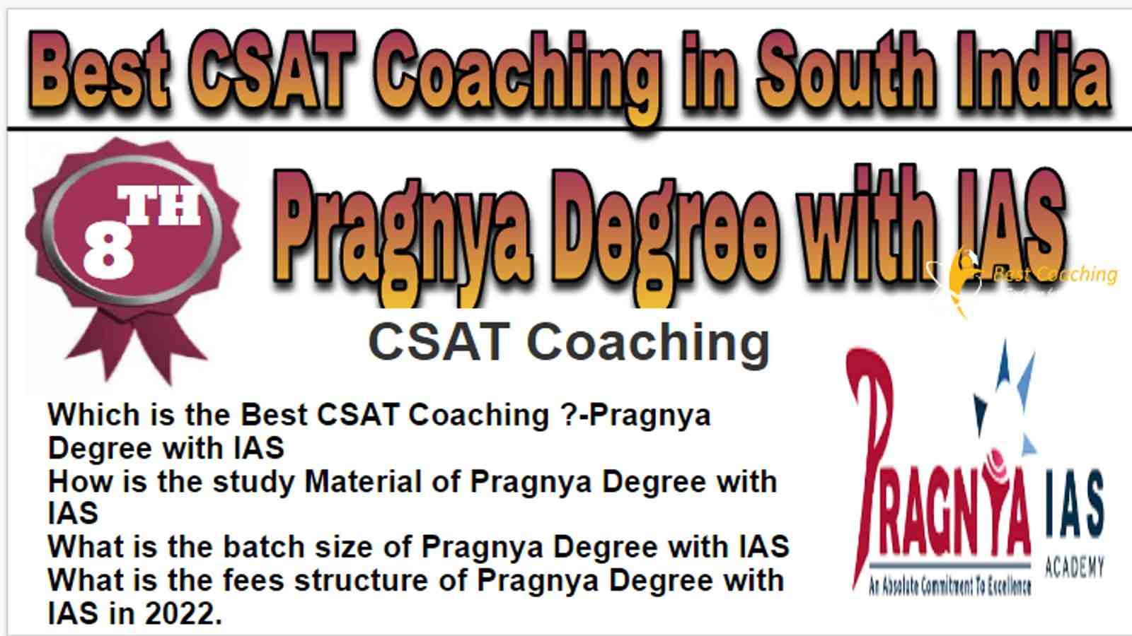 Rank 8 Best CSAT Coaching in South India