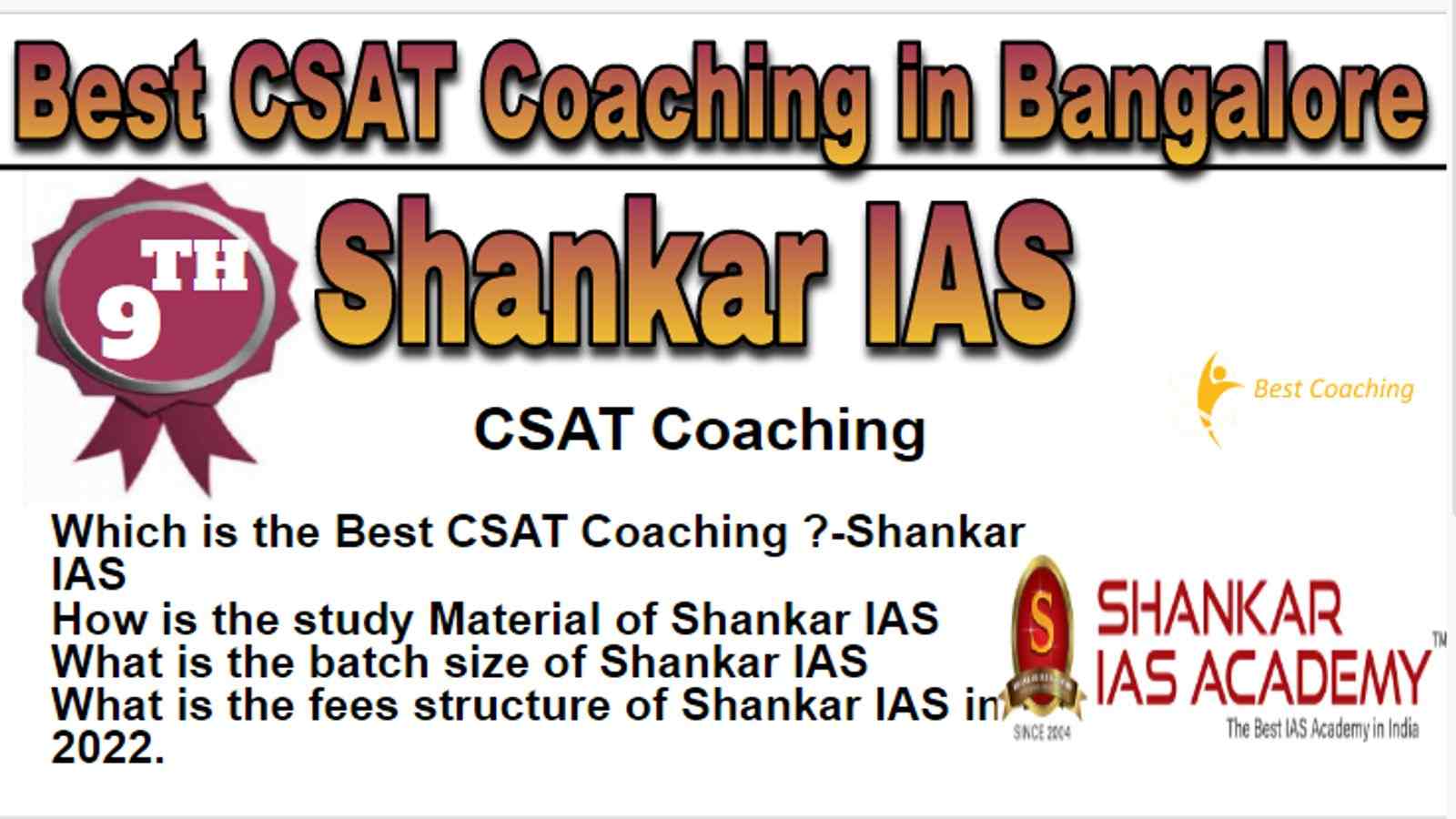 Rank 9 Best CSAT Coaching in Bangalore