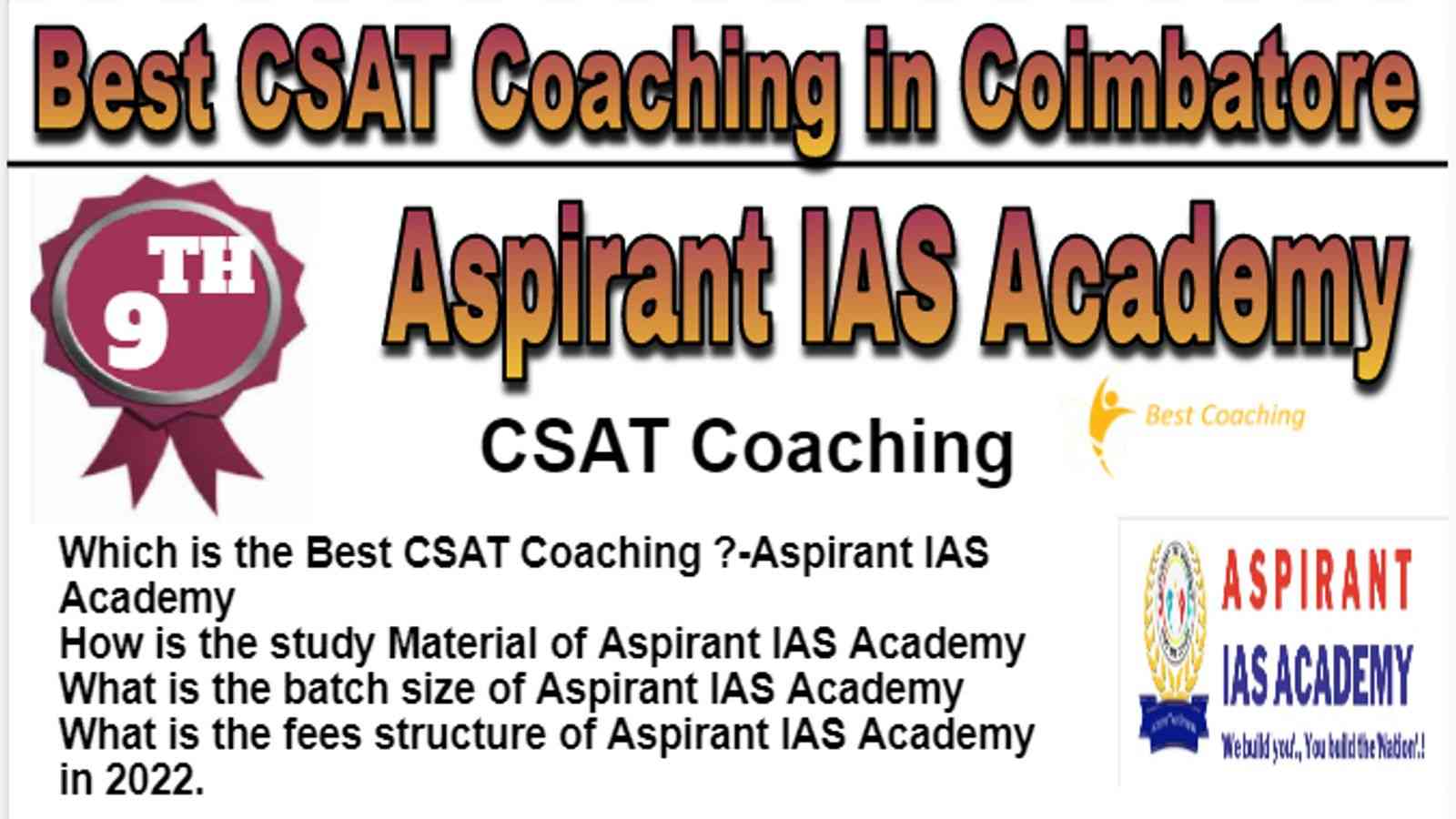 Rank 9 Best CSAT Coaching in Coimbatore