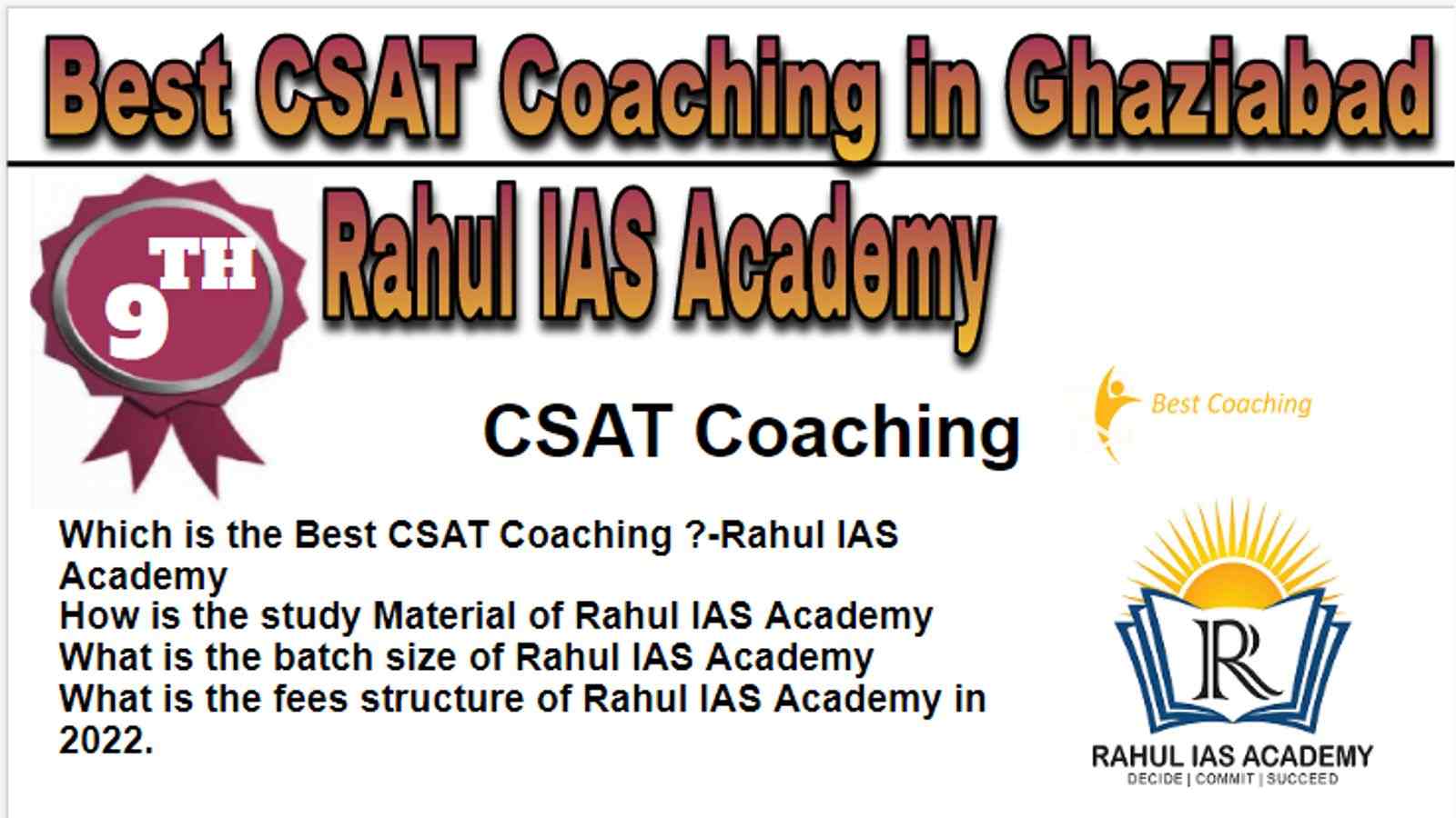 Rank 9 Best CSAT Coaching in Ghaziabad