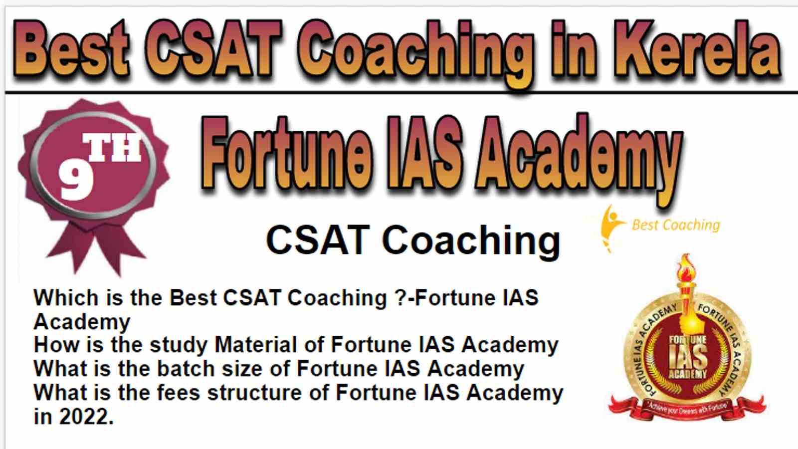 Rank 9 Best CSAT Coaching in Kerela