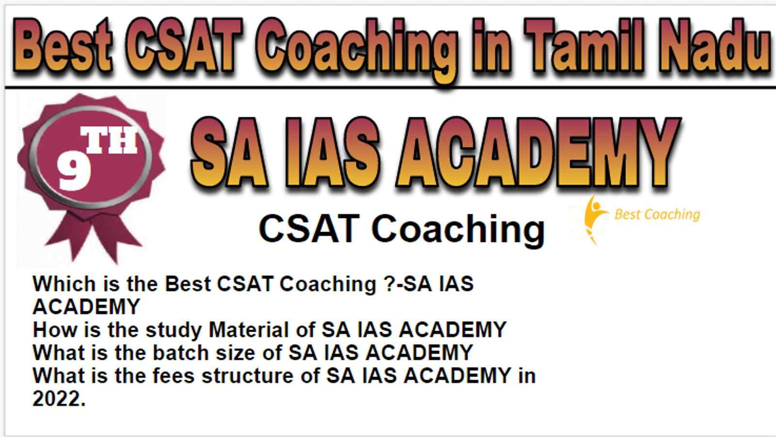 Rank 9 Best CSAT Coaching in Tamil Nadu