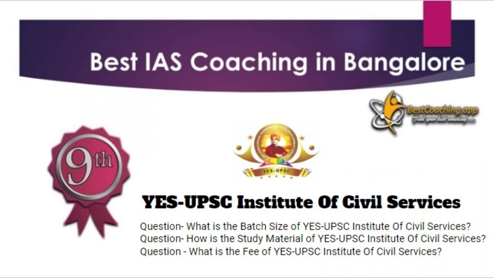 Rank 9 Best IAS Coaching in Bangalore