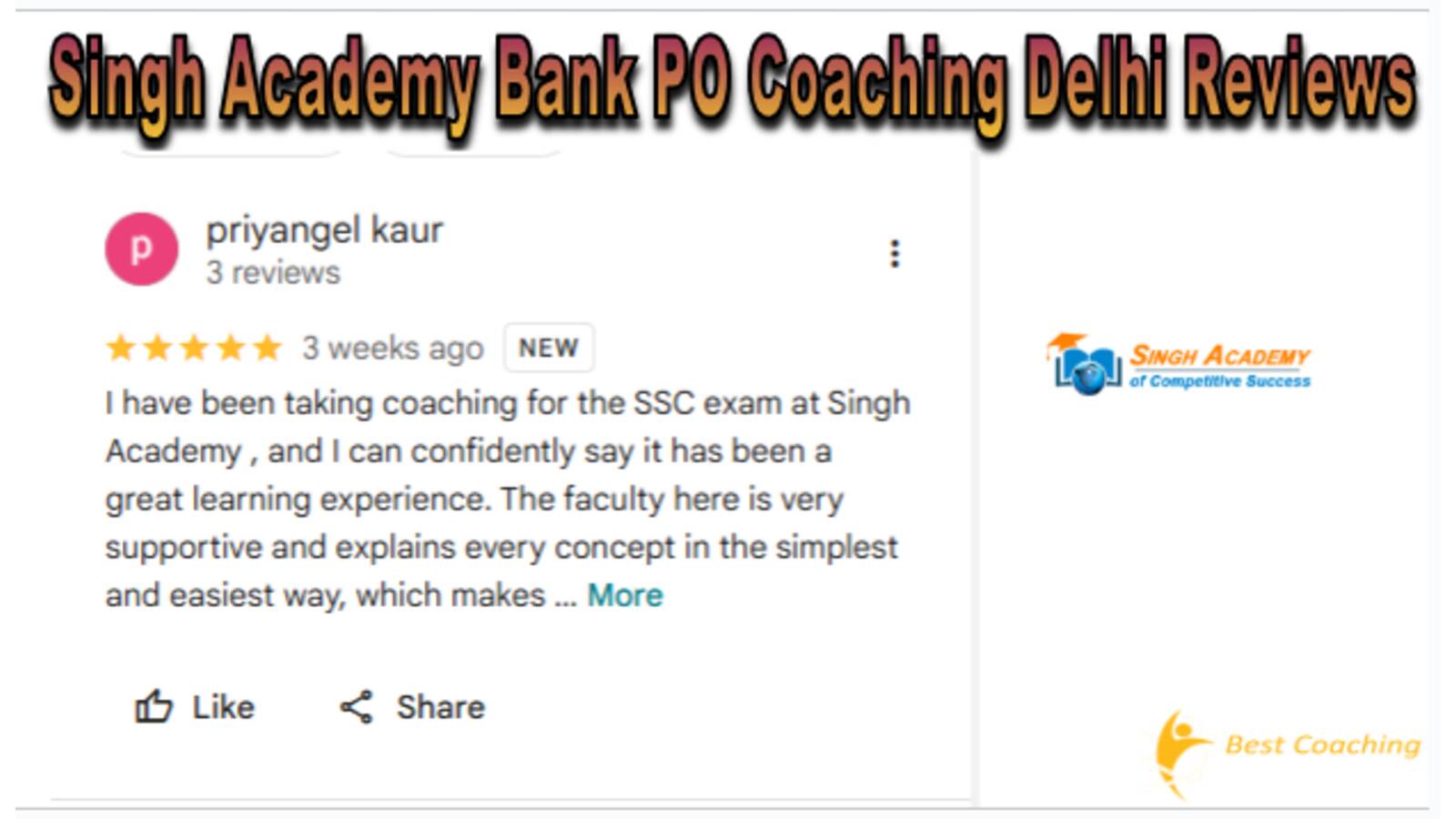 Singh Academy Bank Po cOACHING dELHI rEVIEWS