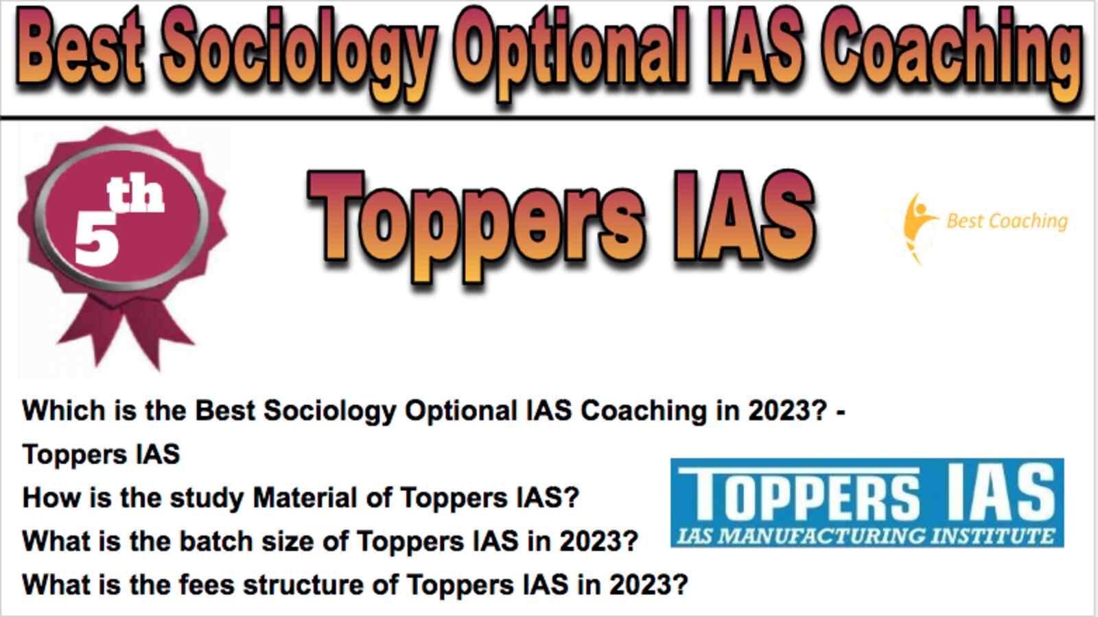 Toppers IAS Sociology Optional IAS Coaching 2023
