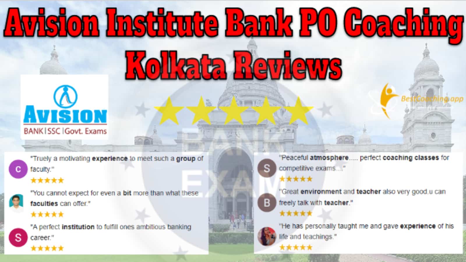 Avision Institute Bank PO Coaching Kolkata Reviews