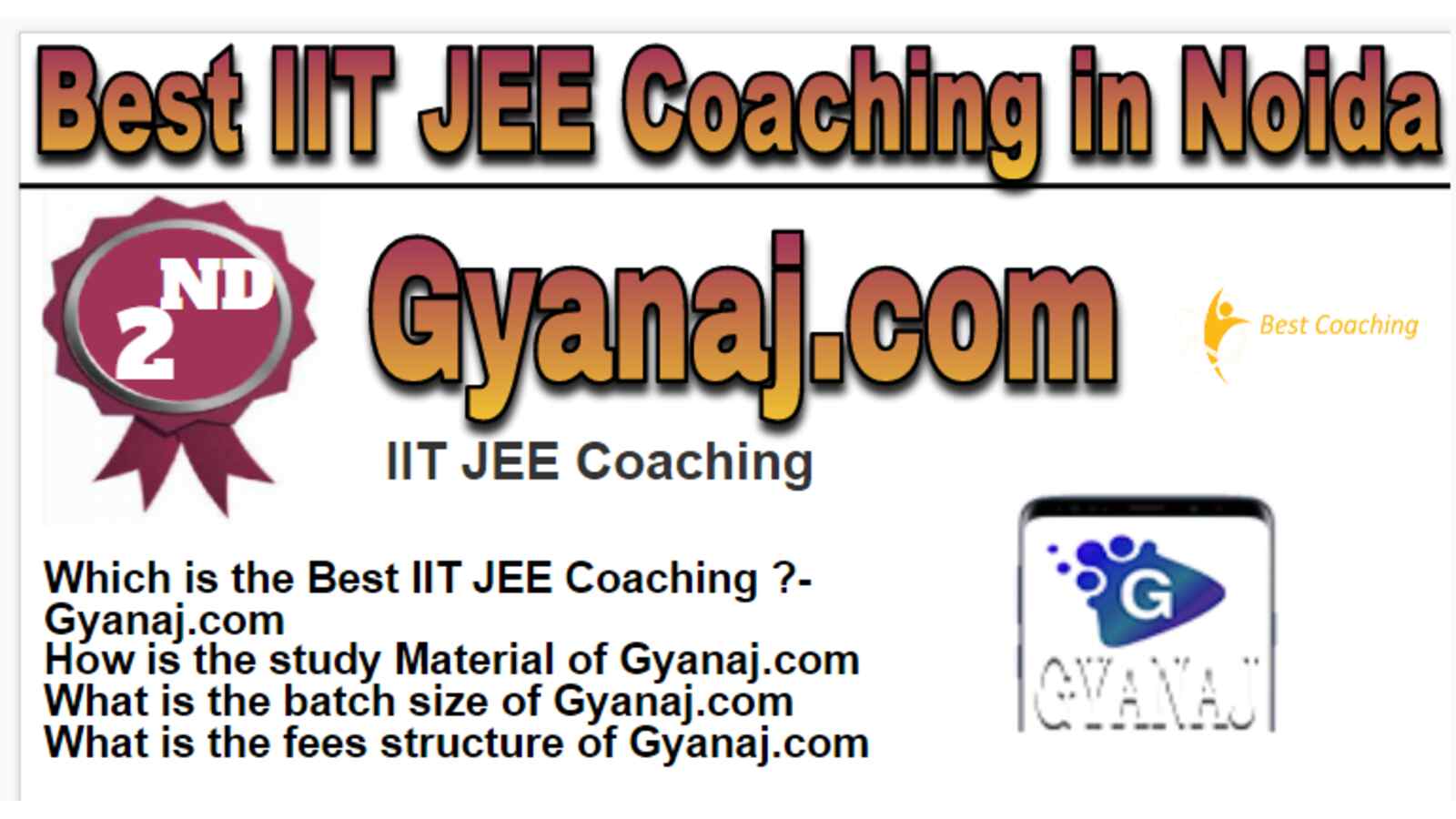 Rank 2 Best IIT JEE Coaching in Noida