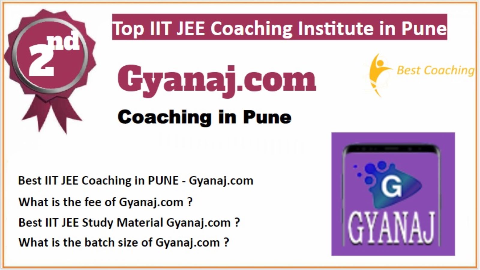 Rank 2 Best IIT JEE Coaching in Pune