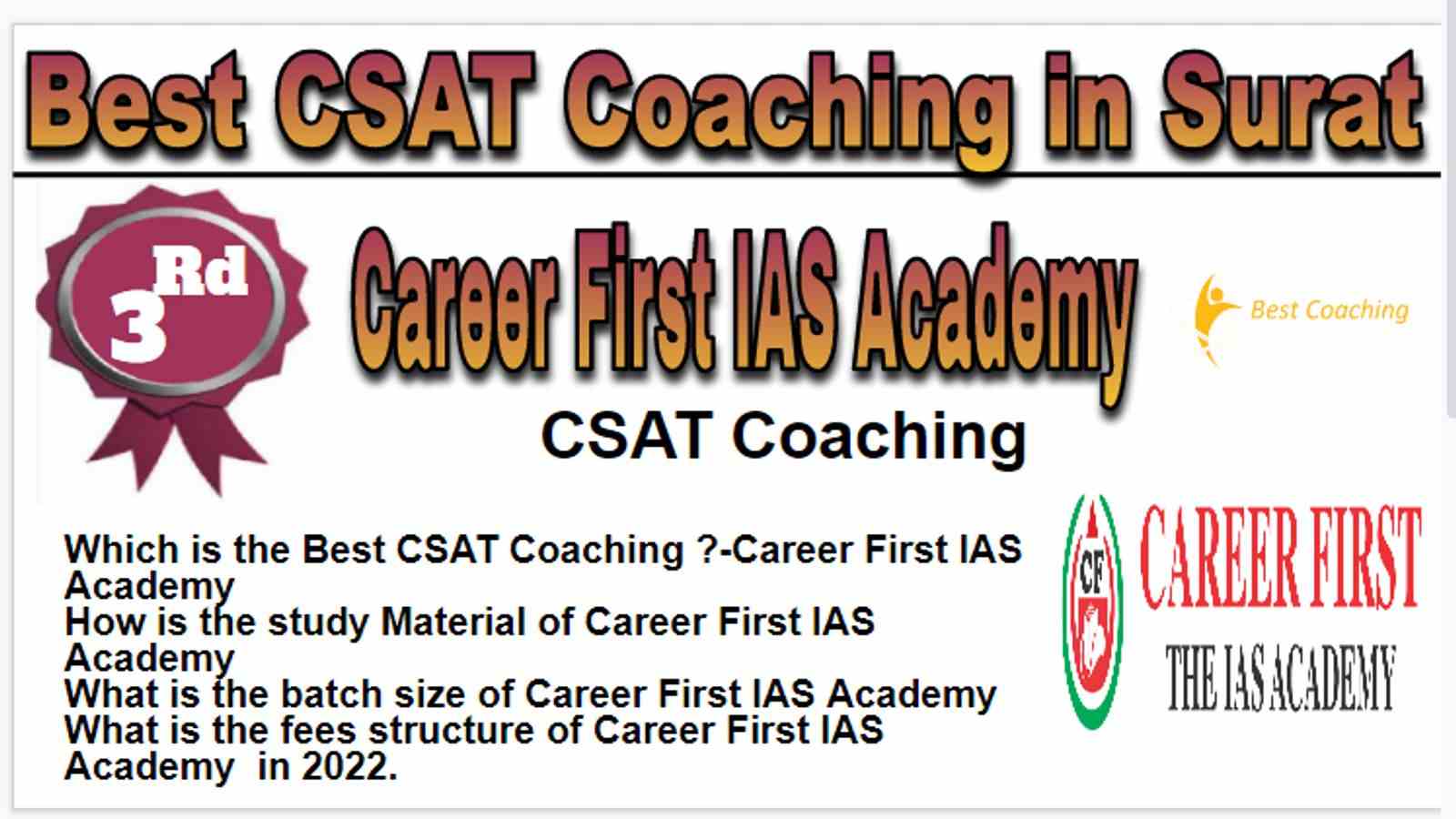 Rank 3 Best CSAT Coaching in Surat