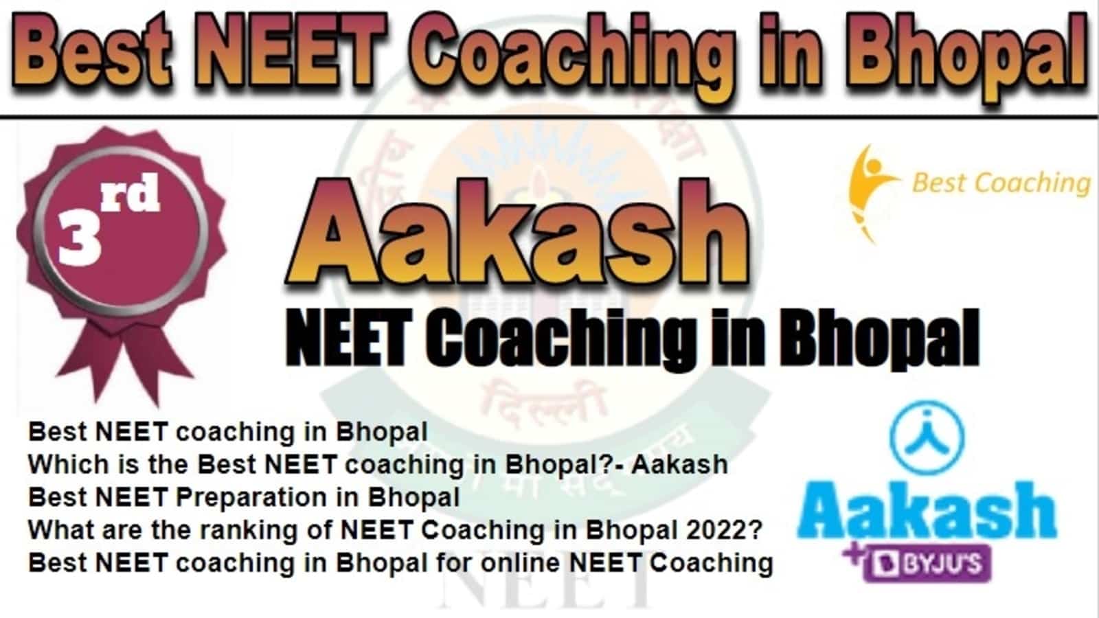 Rank 3 Best NEET Coaching in Bhopal
