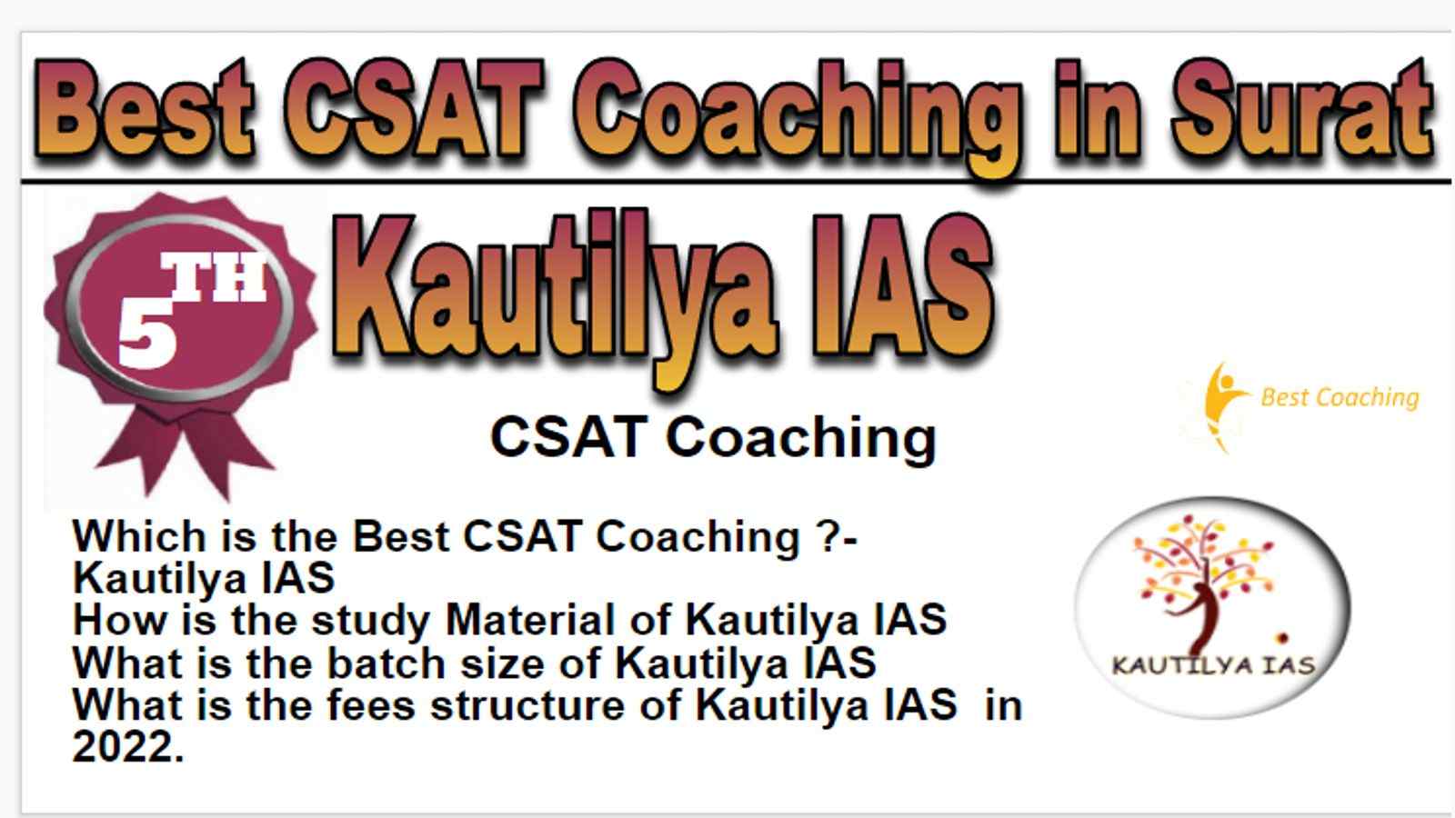 Rank 5 Best CSAT Coaching in Surat