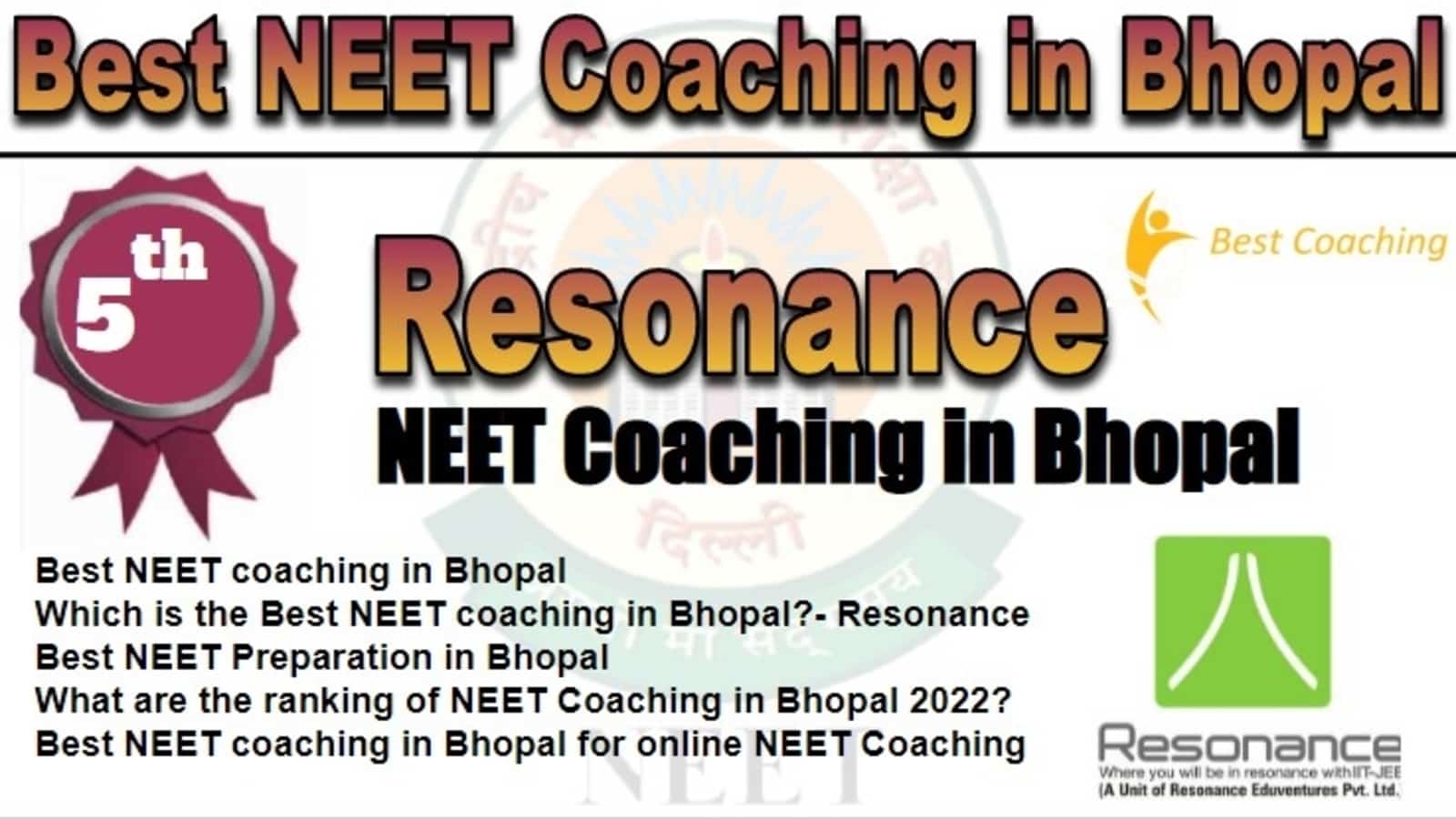 Rank 5 Best NEET Coaching in Bhopal