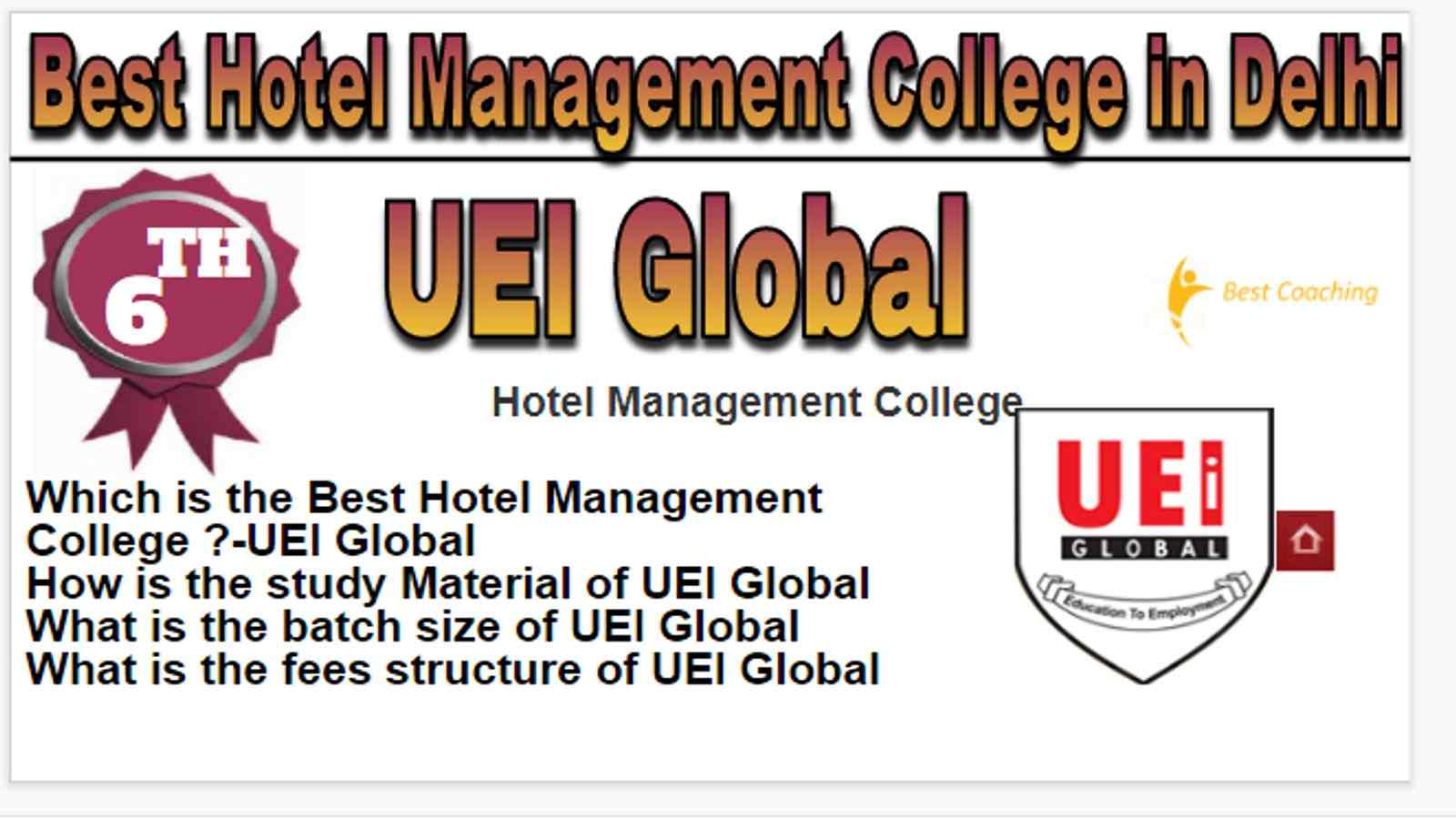 Rank-6 Top  Hotel Management Colleges in Delhi