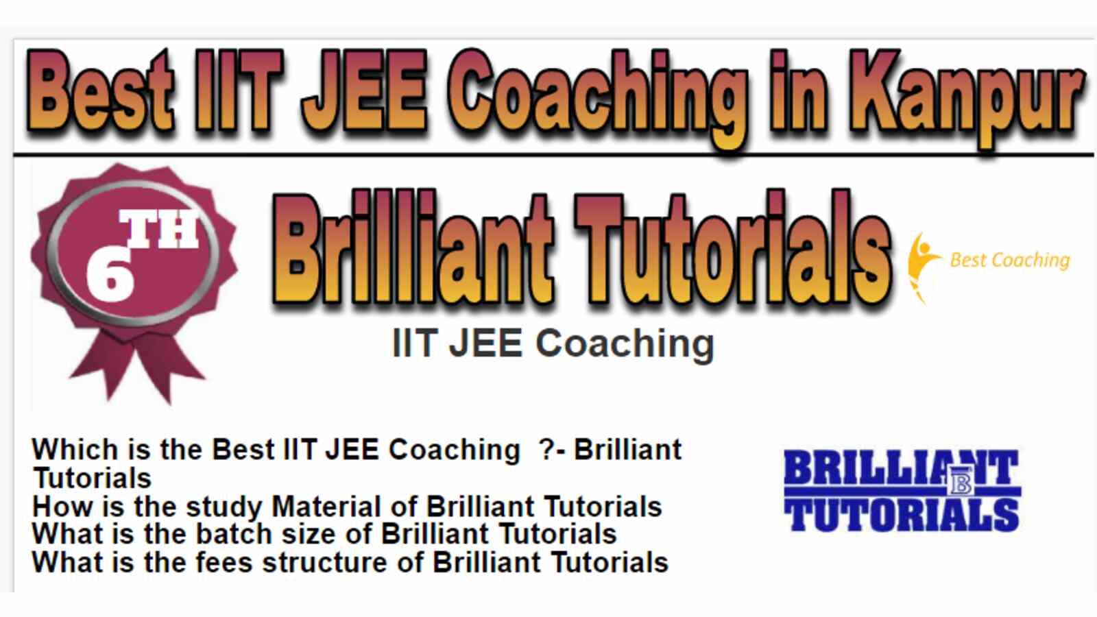 Rank 6 Best IIT JEE Coaching in Kanpur. 6th Top IIT JEE Coaching in Kanpur. Best IIT JEE Preparation in Kanpur 6th rank Rank 6 Best IIT JEE Coaching in Kanpur