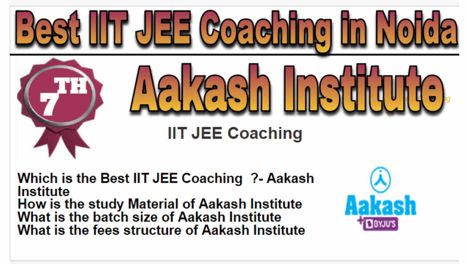 Rank 7 Best IIT JEE Coaching in Noida