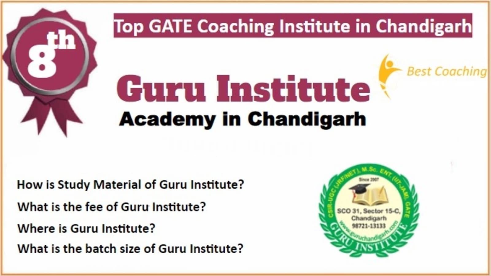 Rank 8 Best GATE Coaching in Chandigarh