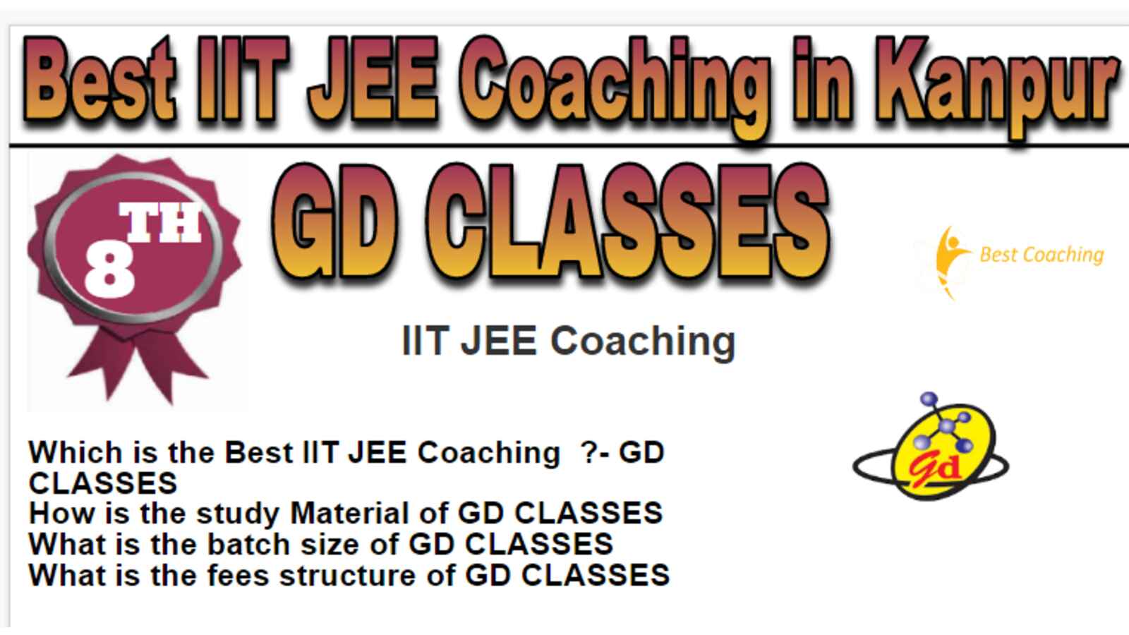Rank 8 Best IIT JEE Coaching in Kanpur