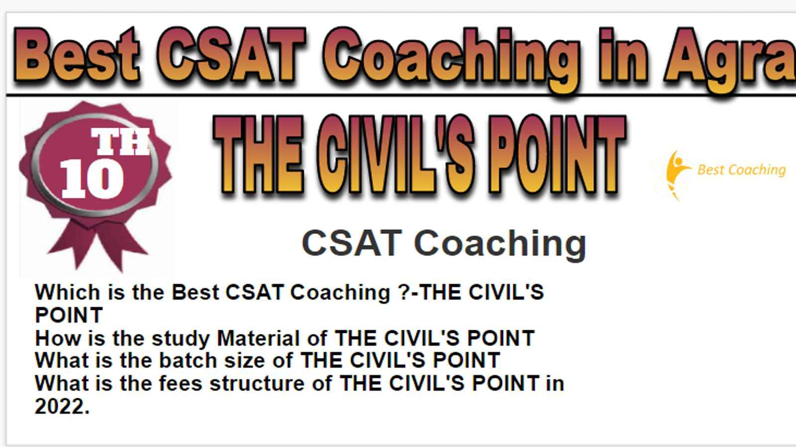 Rank 10 Best CSAT Coaching in Agra