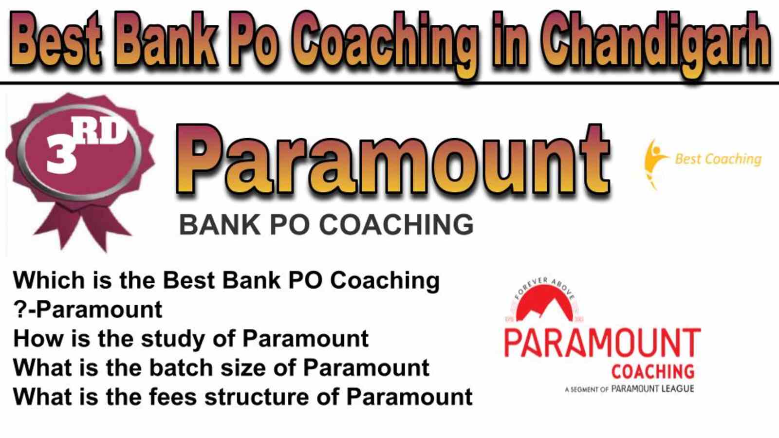 Rank 3 best bank Po Coaching in Chandigarh