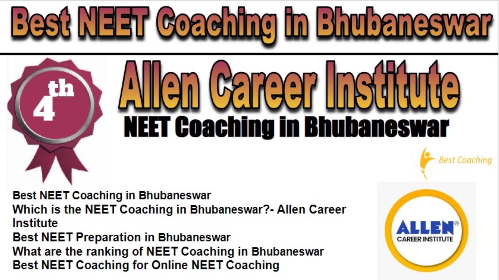 Rank 4 Best NEET Coaching in Bhubaneswar