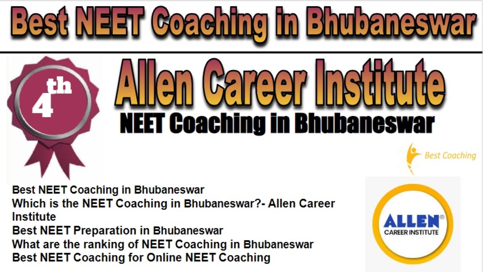 Rank 4 Best NEET Coaching in Bhubaneswar Rank 4 Best NEET Coaching in Bhubaneswar