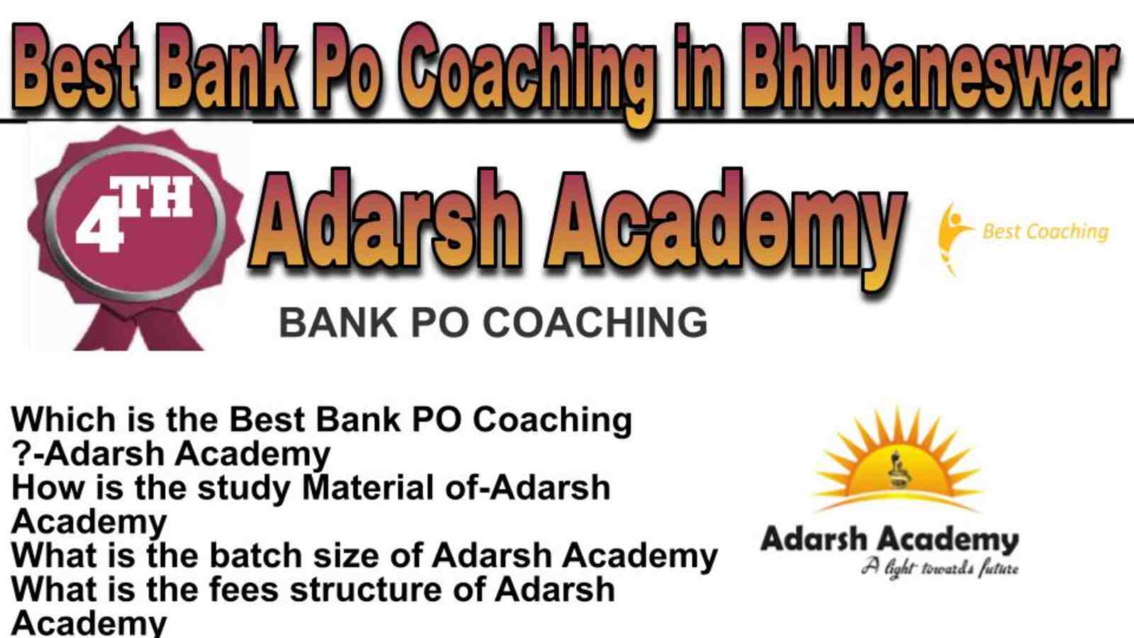 Rank 4 best bank po coaching in Bhubaneswar