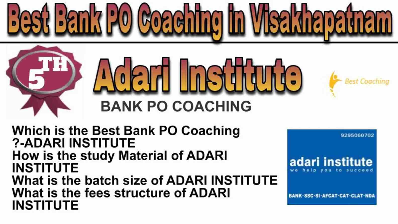 Rank 5 BEST BANK PO COACHING IN VISAKHAPATNAM