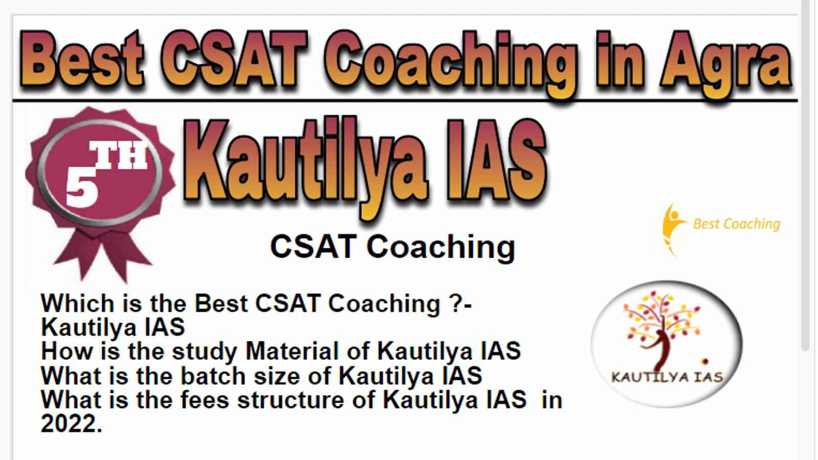Rank 5 Best CSAT Coaching in Agra