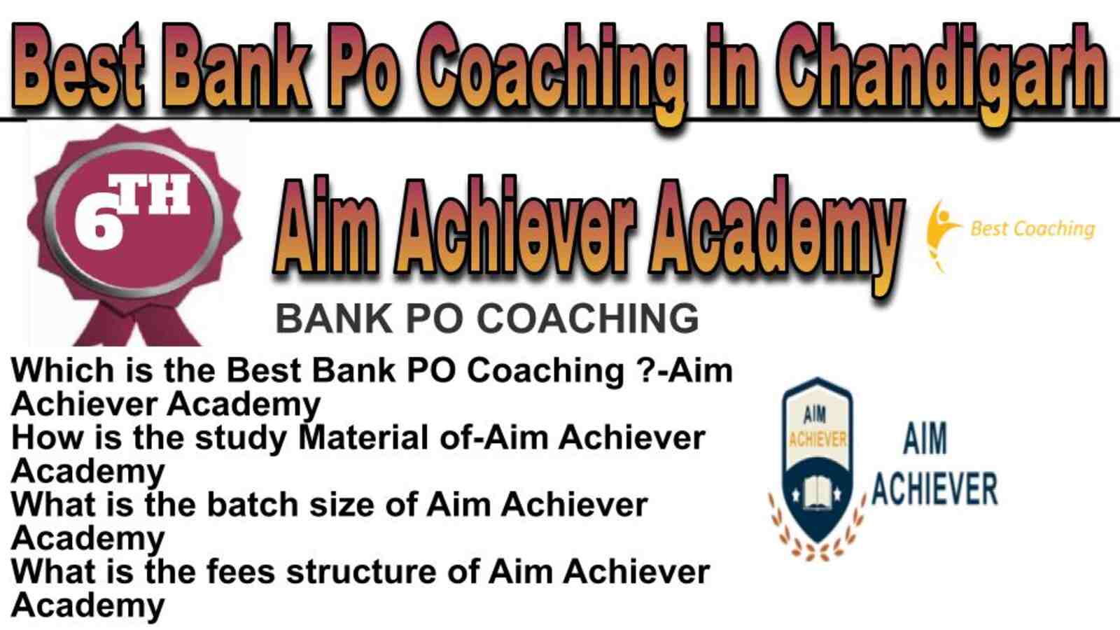 Rank 6 best bank Po Coaching in Chandigarh