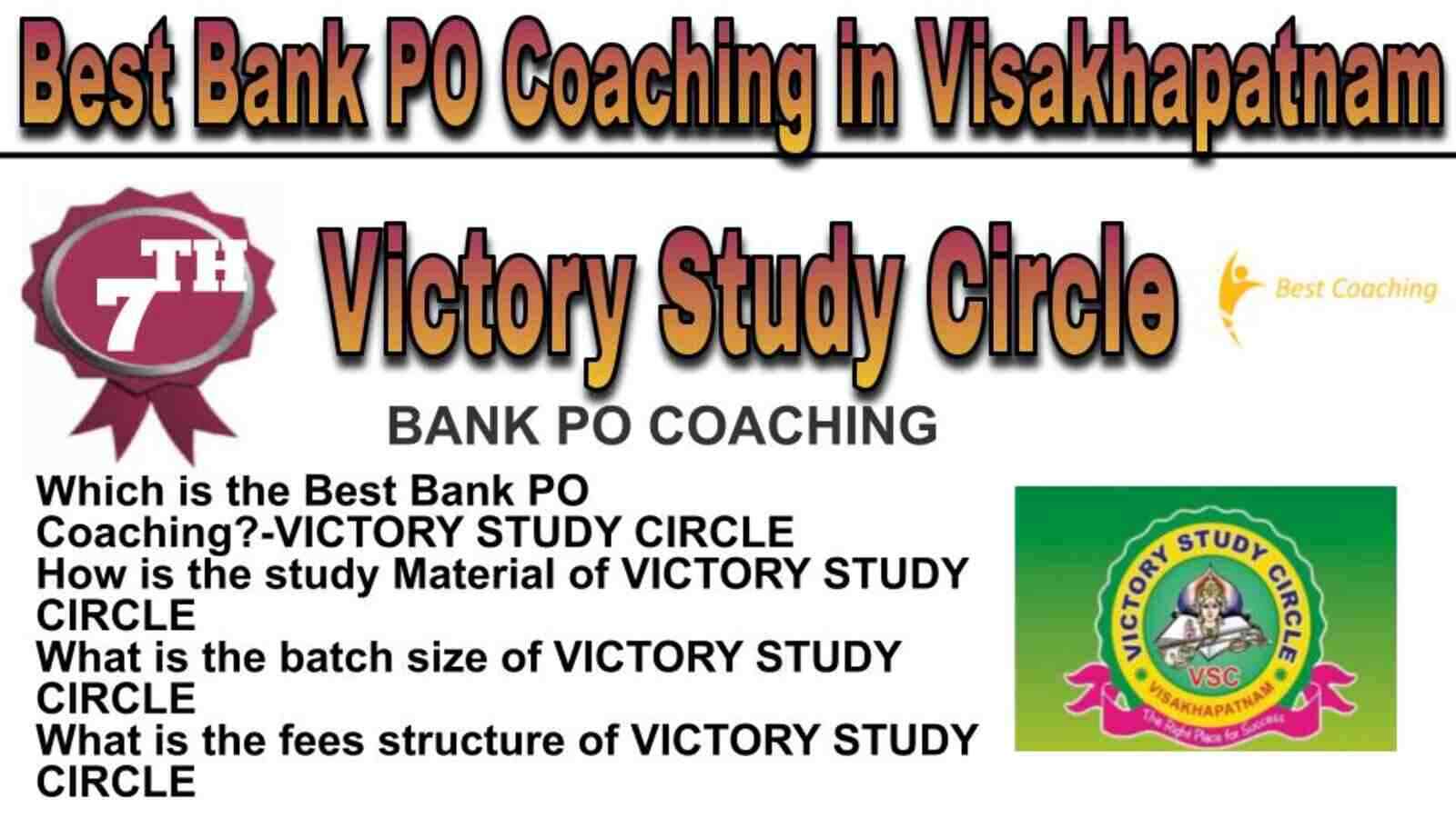 Rank 7 BEST BANK PO COACHING IN VISAKHAPATNAM