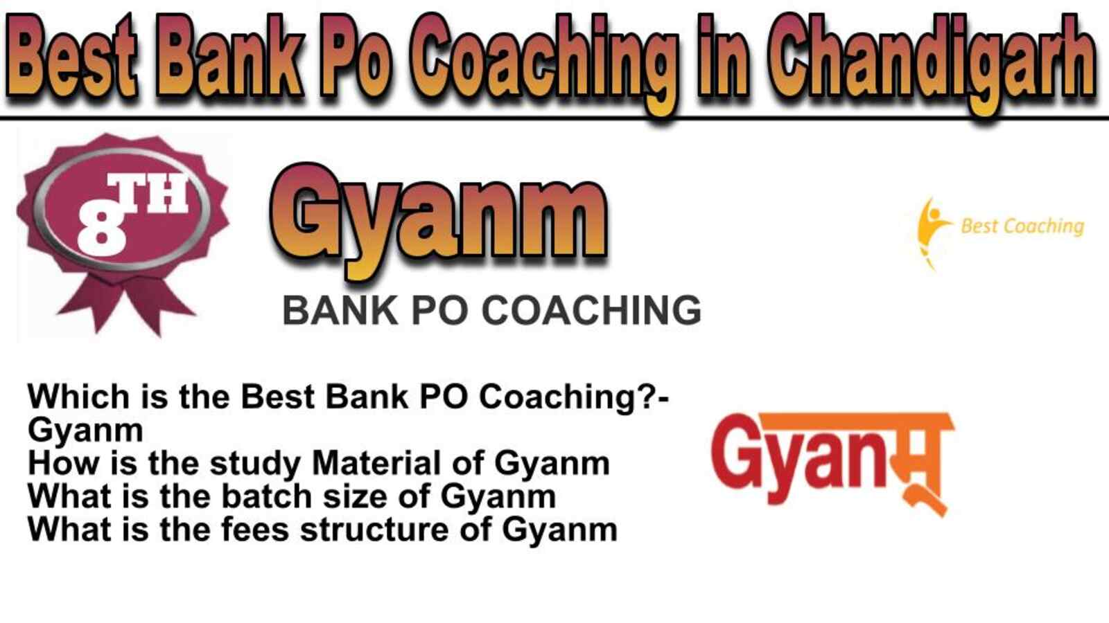 Rank 8 best bank Po Coaching in Chandigarh