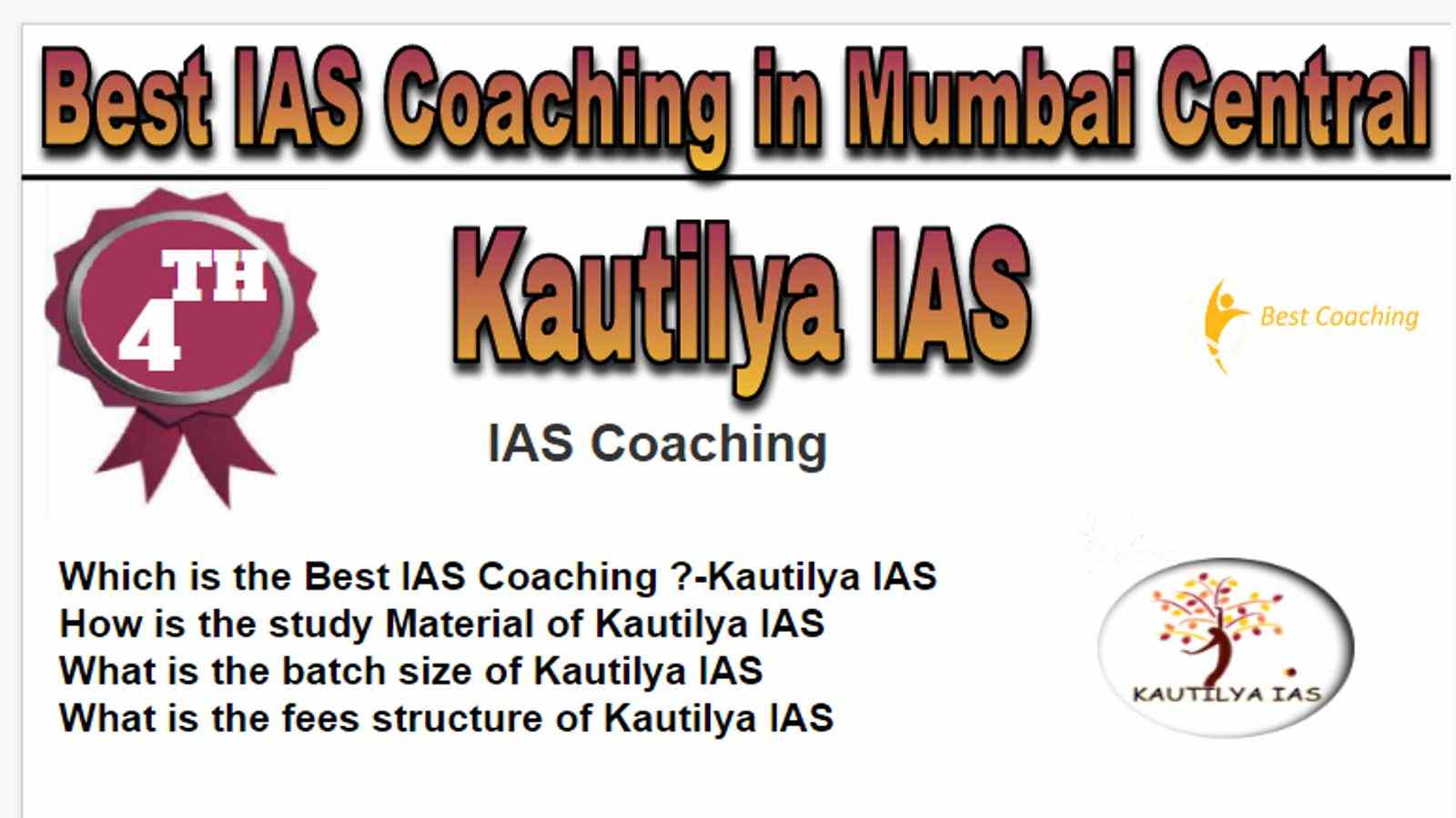 Rank 4 Best IAS Coaching in Mumbai Central