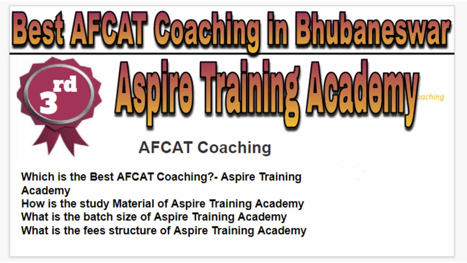 Rank 3 Best AFCAT Coaching in Bhubaneswar