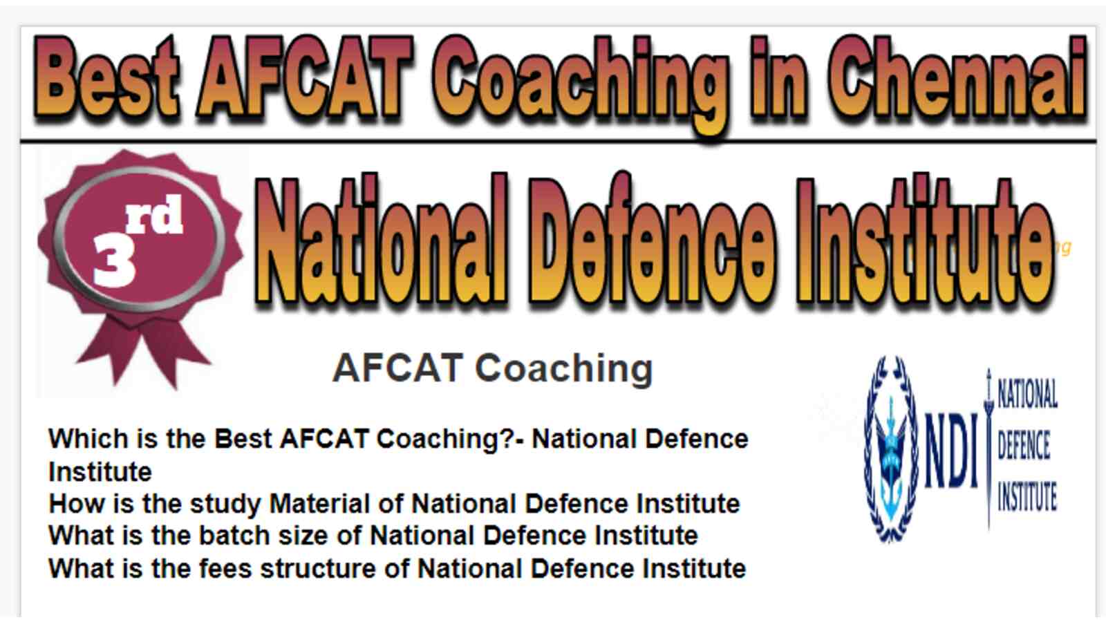 Rank 3 Best AFCAT Coaching in Chennai