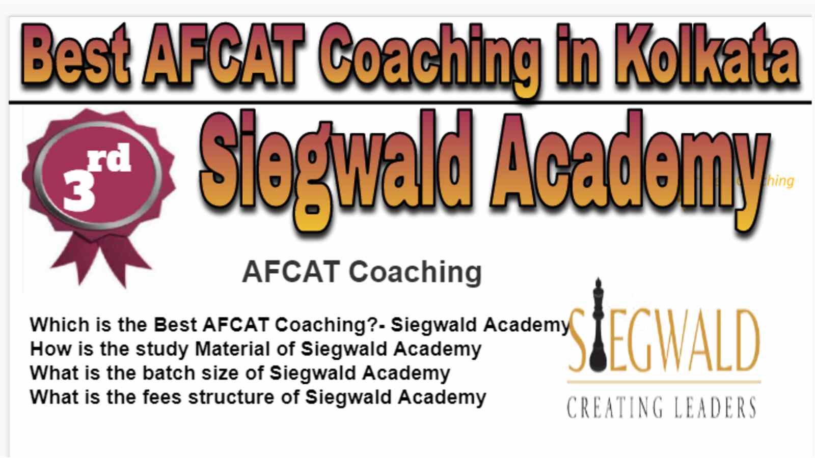 Rank 3 Best AFCAT Coaching in Kolkata