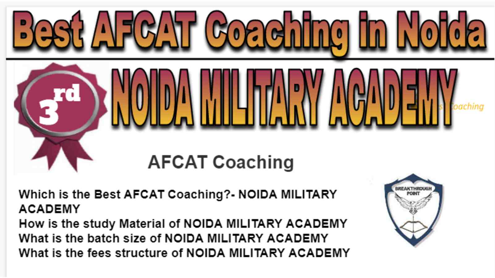 Rank 3 Best AFCAT Coaching in Noida